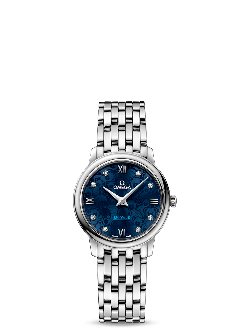 Shining Diamonds Omega De Ville Prestige Quartz 27.4 MM Replica Watches