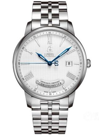 For the delicate blue steel pointers setting on the dial, this replica Ernest Borel watch looks more charming.