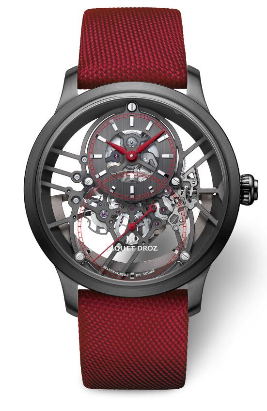 Swiss duplication watch sales shows distinctiveness with red color.